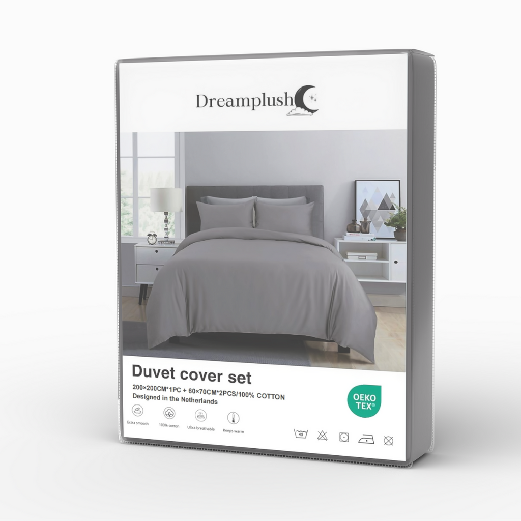 Dreamplush® Dekbedovertrek - Grijs - Katoen