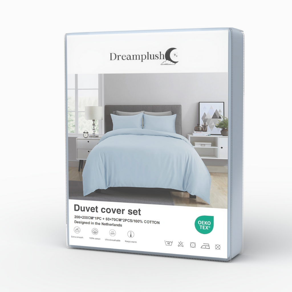 Dreamplush® Dekbedovertrek - Blauw - Katoen