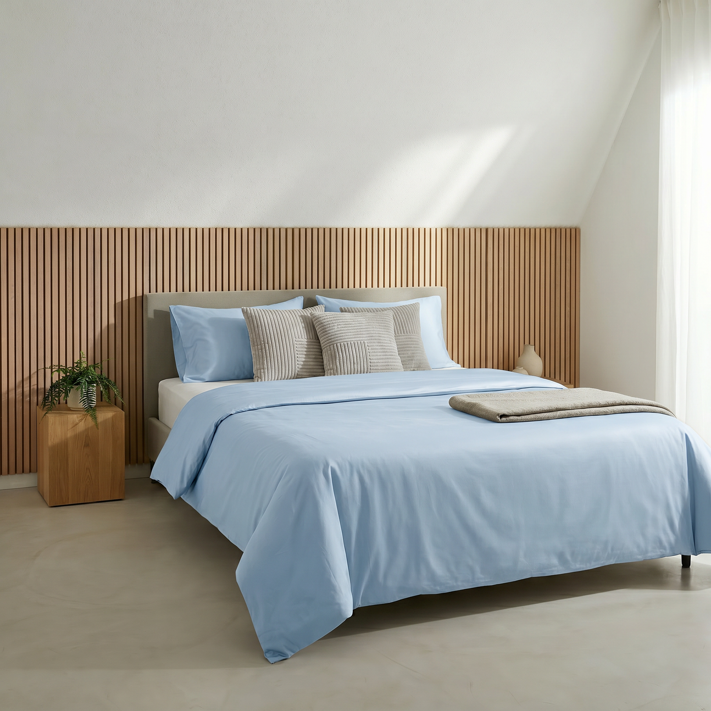 Dekbedovertrek Katoen Satijn 300TC - Blauw