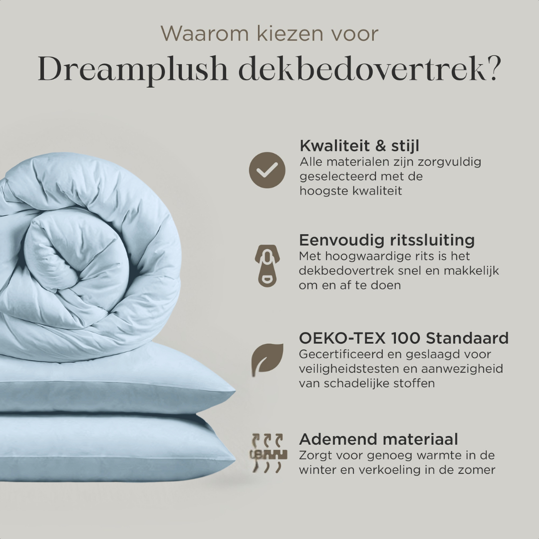 Dreamplush® Dekbedovertrek - Blauw - Katoen
